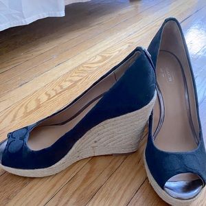 Coach wedges navy